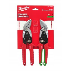 Milwaukee 4932499017 2 Piece Offset Aviation Snip Set | UK Planet