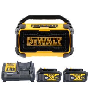 DEWALT Tragbarer Bluetooth-Lautsprecher (aktualisierte Version), kabelloser Jobsite Pro wasserdichter tragbarer Lautsprecher (nicht magnetisch), integriertes Mikrofon für Freisprech-Musik/Anrufe