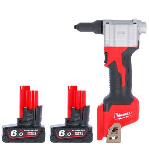 Milwaukee M12BPRT 12V M12 Cordless Pop Rivet Gun With 2 x 6.0Ah ...