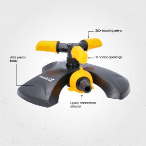 Rotating Garden Sprinkler ATDAWN 3-Arm Tall Sprinkler – 26” To 40 ...