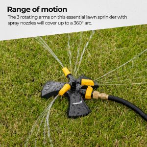 Rotating Garden Sprinkler ATDAWN 3-Arm Tall Sprinkler – 26” To 40 ...