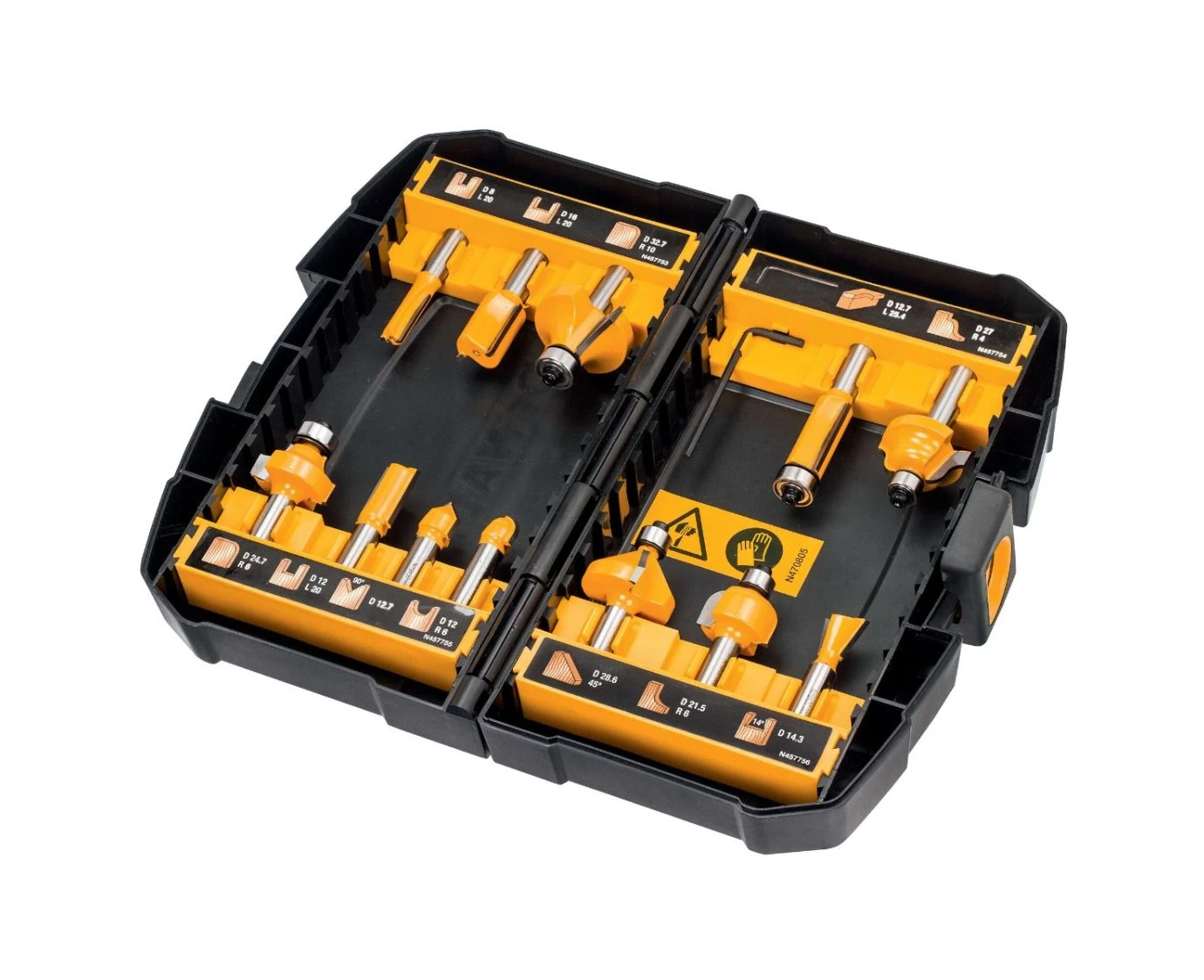DeWalt DT90016-QZ 12 Piece 8mm Router Bit Set | UK Planet Tools