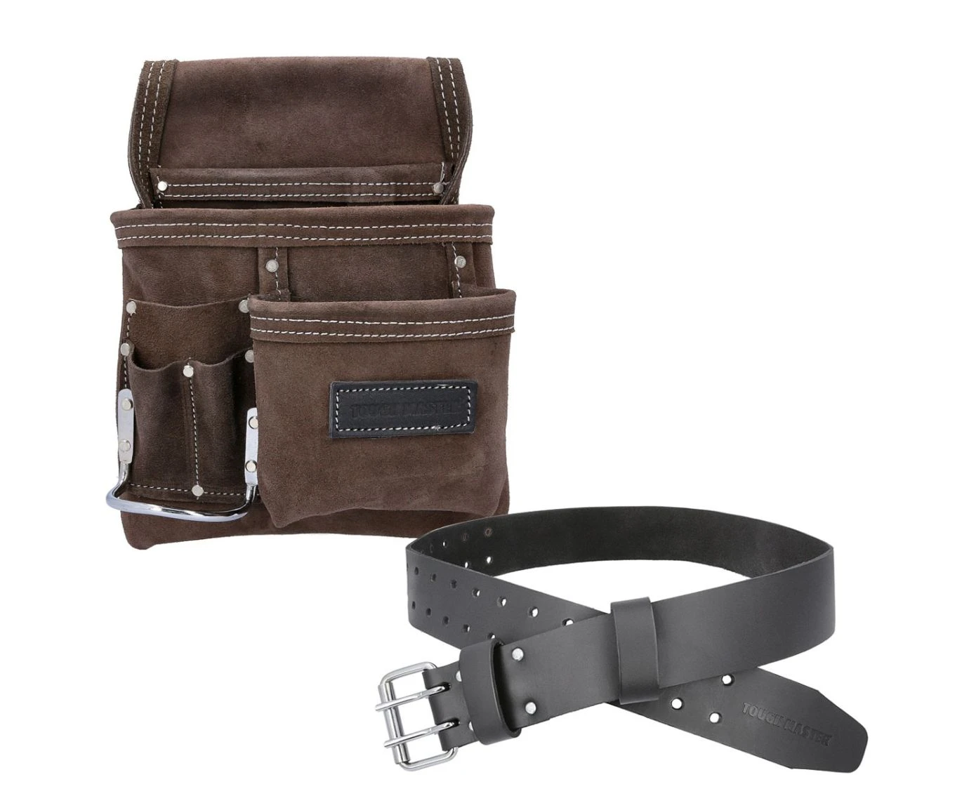 TOUGH MASTER Leather Tool Pouch Belt with Multi Pockets Leather