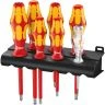 Wera Kraftform Plus VDE Insulated Screwdriver Set 7 Pieces With Storage Rack | 05006148001