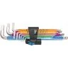 Wera 9 Pieces 3950/9 Hex-Plus Multicolour HF Stainless 1 L-key set Metric with Holding Function | 05022699001