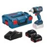 Bosch GDS 18 V-300 Brushless Impact Wrench With 2 x 4.0Ah Batteries, Charger & L-Boxx - 06019D8271