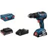 Bosch GSB 18 V-55 Brushless Combi Drill With 2 x 2.0Ah Batteries, Charger & L-Boxx