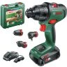 Bosch 06039B5176 AdvancedImpact 18V Cordless Brushless Combi Drill With 1 x 2.5Ah Battery, Charger, 3 Attachment Set & Case