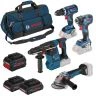 Bosch 0615990L0P 18V 4 Piece Kit (2x 4Ah & 1x 8Ah Battery)
