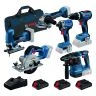 Bosch 0615A5008C 6 Pieces Power Tool Combo kit With 3 x 4.0Ah Batteries, Charger & Tool Bag