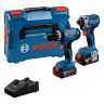Bosch 0615A5008D Power Tool kit  GSB 18V-25 Impact Drill Driver & GDR 18V-215 Impact Driver With 2 x 4.0Ah Batteries, Charger & Case