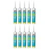 Everbuild Sika 500 Bath & Sanitary Silicone Sealant Translucent 290ml Pack of 10 | 484841