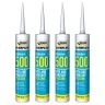 Everbuild Sika 500 Bath & Sanitary Silicone Sealant Translucent 290ml Pack of 4 | 484841