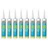 Everbuild Sika 500 Bath & Sanitary Silicone Sealant Translucent 290ml Pack of 8 | 484841