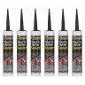 Everbuild Sika Roof & Gutter Sealant Black 295ml Pack of 6 | 486214