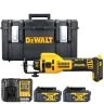 DeWalt DCE555 18V XR Cordless Brushless Drywall Cut-Out Tool With 2x 4Ah Batteries, Charger & 1.0 DS300 Case