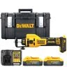 DeWalt DCE555 18V XR Cordless Brushless Drywall Cut-Out Tool With 2x 5Ah Powerstack Batteries, Charger & 1.0 DS300 Case