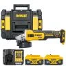 DeWalt DCG405P2 18V XR Cordless Brushless 125mm Angle Grinder With 2 x 5Ah Batteries, Charger & Carry Case