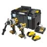 DeWalt DCK2200H2T-GB 18V XR Brushless Combi Drill & Impact Driver Twin Kit With 2x 5Ah Powerstack Batteries, Charger & Case
