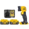 DeWalt DCL040 18V XR li-ion Cordless Torch with 2 x 5Ah Batteries & Charger