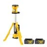 DeWalt DCL079 18V XR LED Cordless Tripod Work Light With 2 x 4Ah Batteries