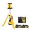 DeWalt DCL079 18V XR LED Cordless Tripod Work Light With 2 x 4Ah Batteries & Charger