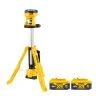 DeWalt DCL079 18V XR LED Cordless Tripod Work Light With 2 x 5Ah Batteries