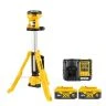 DeWalt DCL079 18V XR LED Cordless Tripod Work Light With 2 x 5Ah Batteries & Charger