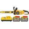 DeWalt DCMCS574 54V XR Cordless Brushless FLEXVOLT 45cm Chainsaw With 2x 9Ah Batteries & Charger