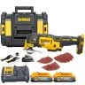 DeWalt DCS355 18V Brushless Oscillating-Multi Tool With Accessories + 2 x 1.7Ah Powerstack Batteries, Charger & T-Stack Case