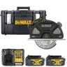 DeWalt DCS383 18V XR 184mm Cordless Brushless Metal Cutting Circular Saw with 2x 4Ah Batteries, Charger & 1.0 DS300 Case