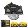 DeWalt DCS383 18V XR 184mm Cordless Brushless Metal Cutting Circular Saw with 2x 5Ah Batteries & Charger