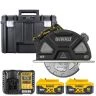 DeWalt DCS383 18V XR 184mm Cordless Brushless Metal Cutting Circular Saw with 2x 5Ah Batteries, Charger & TSTAK VI Case