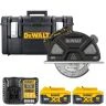 DeWalt DCS383 18V XR 184mm Cordless Brushless Metal Cutting Circular Saw with 2x 5Ah Batteries, Charger & 1.0 DS300 Case
