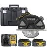 DeWalt DCS383 18V XR 184mm Cordless Brushless Metal Cutting Circular Saw with 2x 4Ah Batteries, Charger & TSTAK VI Case