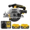 DeWalt DCS565 18V XR Cordless Brushless 165mm Circular Saw With 2 x 5.0Ah Batteries & Charger