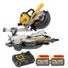 Dewalt DCS727T2 54V XR Cordless Brushless 250mm Flexvolt Double Bevel Slide Mitre Saw With 2 x 6.0Ah Batteries & Charger