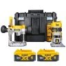 DeWalt DCW604NT 18V Brushless Router/Trimmer With Base, 2 x 5Ah Batteries & Case