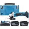 Makita DGA452Z 18V LXT Cordless 115mm Slide Switch Angle Grinder With 2 x 12Ah Batteries, Charger & Case