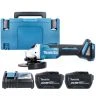 Makita DGA504Z 18V LXT 125mm Cordless Brushless Slide Switch ATV Angle Grinder With 2 x 12Ah Batteries, Charger & Case
