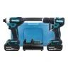 Makita DLX2414SJ 18V Cordless Brushless Combi Drill & 1/4" Impact Drill Twin Pack With 2 x 3Ah Batteries, Charger & Case