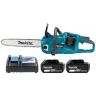 Makita Chainsaw DUC355Z 18V/36V LXT Cordless Brushless 3/8" Chain Pitch 350mm/14" 1100W With 2 x 5Ah Batteries With Charger