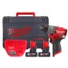 Milwaukee M12FPD2-602X 12V M12 FUEL Sub Compact Percussion Drill With 2 x 6.0Ah Batteries, Charger & Case