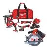 Milwaukee 7 Piece 18V Cordless Brushless Tool Kit With 3 x 5.0Ah Batteries, Charger & Bag