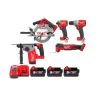 Milwaukee Cordless 18V Tool Kit with 3 x 5.0Ah Batteries & Charger FUEL version