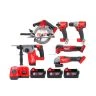 Milwaukee Cordless 18V Tool Kit with 3 x 5.0Ah Batteries & Charger FUEL version