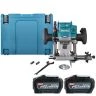 Makita RP001GZ02 40V Max XGT Cordless Brushless 1/2", 1/4" or 3/8" AWS 1900W Router With 2 x 5.0Ah Batteries