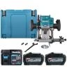 Makita RP001GZ02 40V Max XGT Cordless Brushless 1/2", 1/4" or 3/8" AWS 1900W Router With 2 x 5.0Ah Batteries & Charger