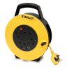 Stanley 240V 13A Semi-Enclosed 7.5m Cable Reel 4-Socket with 2 USB
