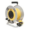 Stanley 240V 13A Open Metal Drum 25m Cable Reel 4-Socket with 2 USB 